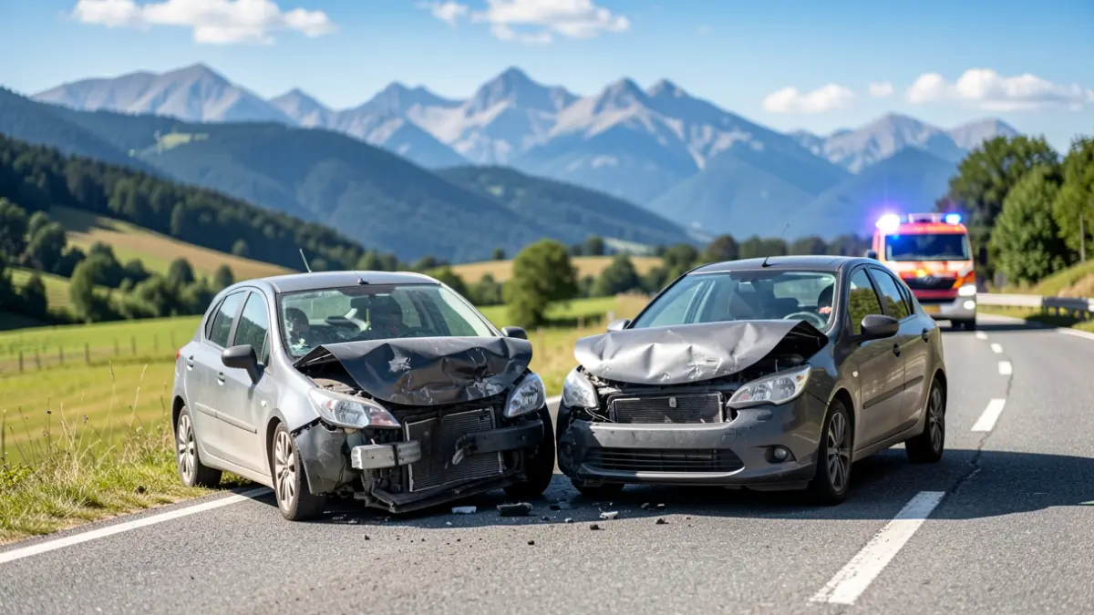 Generic image of a traffic accident on a rural road.