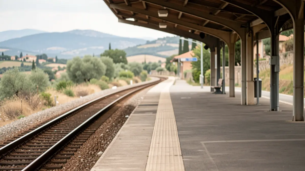 Imagen genérica de una estación de tren con vías.