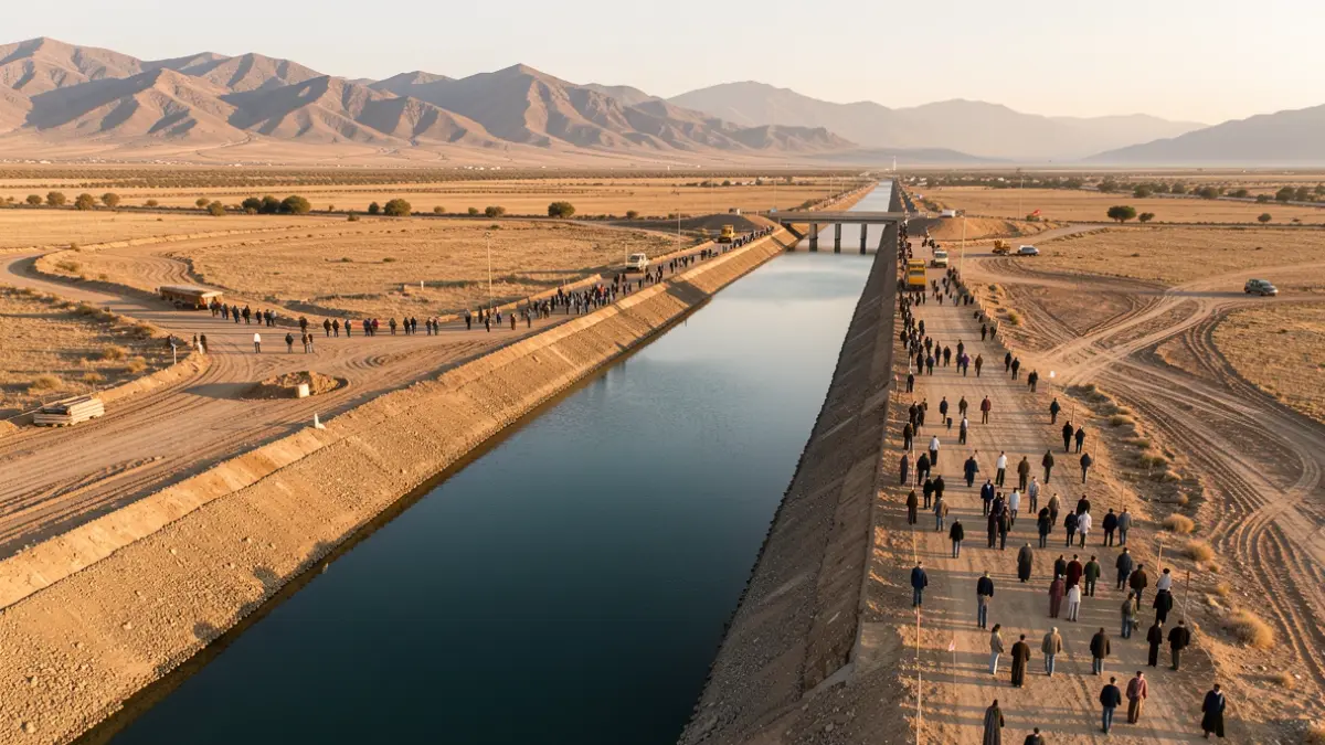 Imatge genèrica d'obres d'un canal de regadiu.