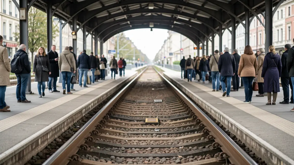 Imatge genèrica de vies de tren sota una marquesina d'estació.