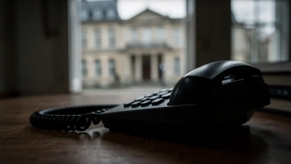 Imatge genèrica d'un telèfon amb un fons que suggereix un ajuntament.