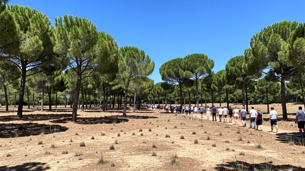 Imatge genèrica de bosc mediterrani amb vegetació seca sota un sol intens.
