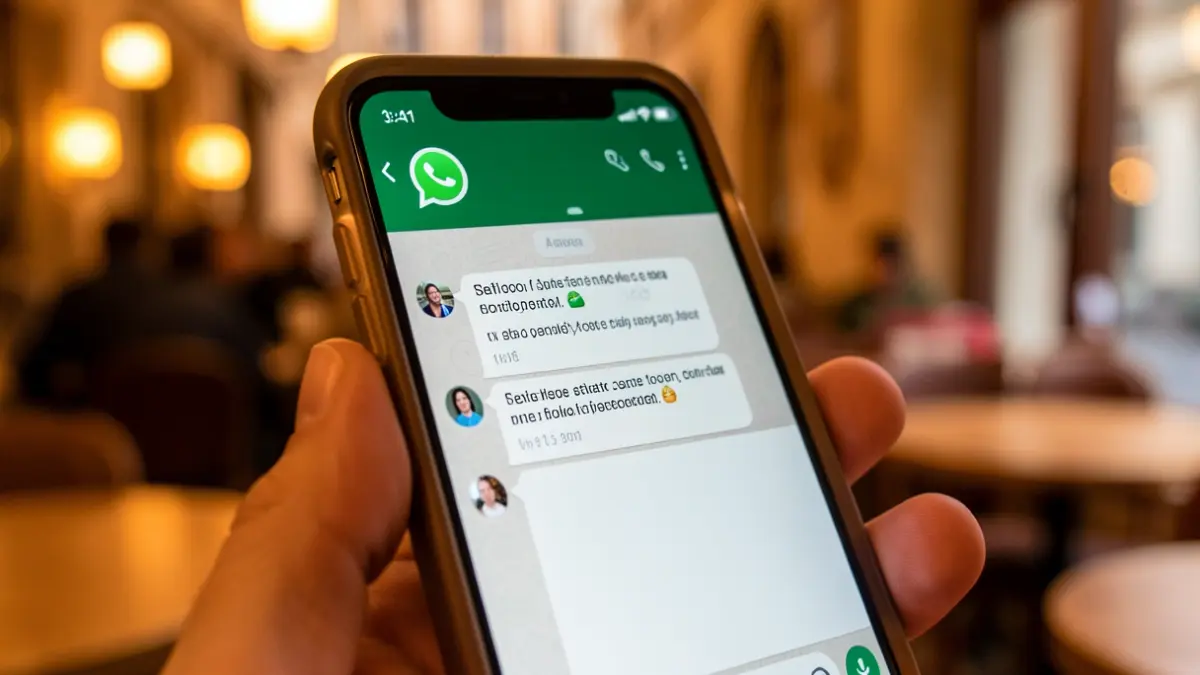 Imagen genérica de un teléfono móvil mostrando una encuesta de satisfacción por WhatsApp.
