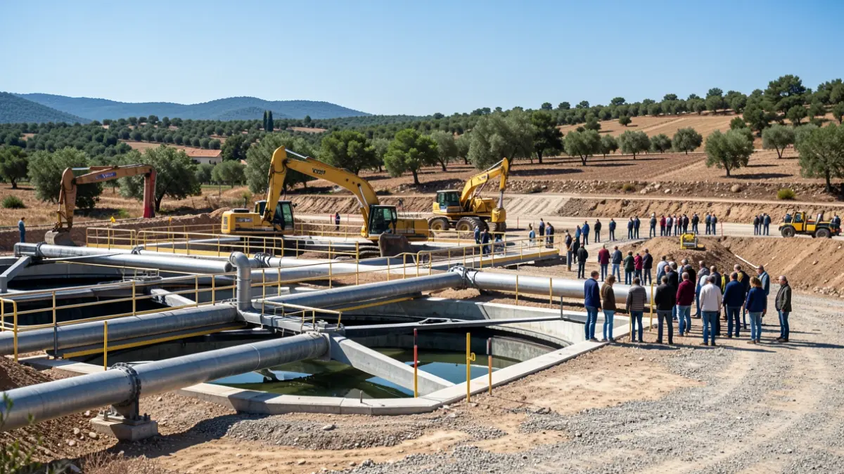 Construction of a wastewater treatment plant in Blancafort.