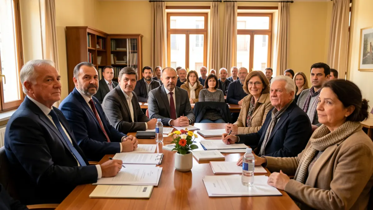 Generic image of a meeting between residents and political representatives in Catalunya.