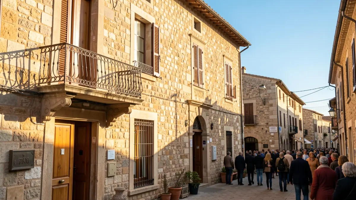 Generic image of the facade of a Mediterranean town hall.
