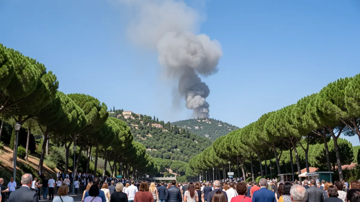 Imagen genérica de humo sobre un bosque en Barcelona.