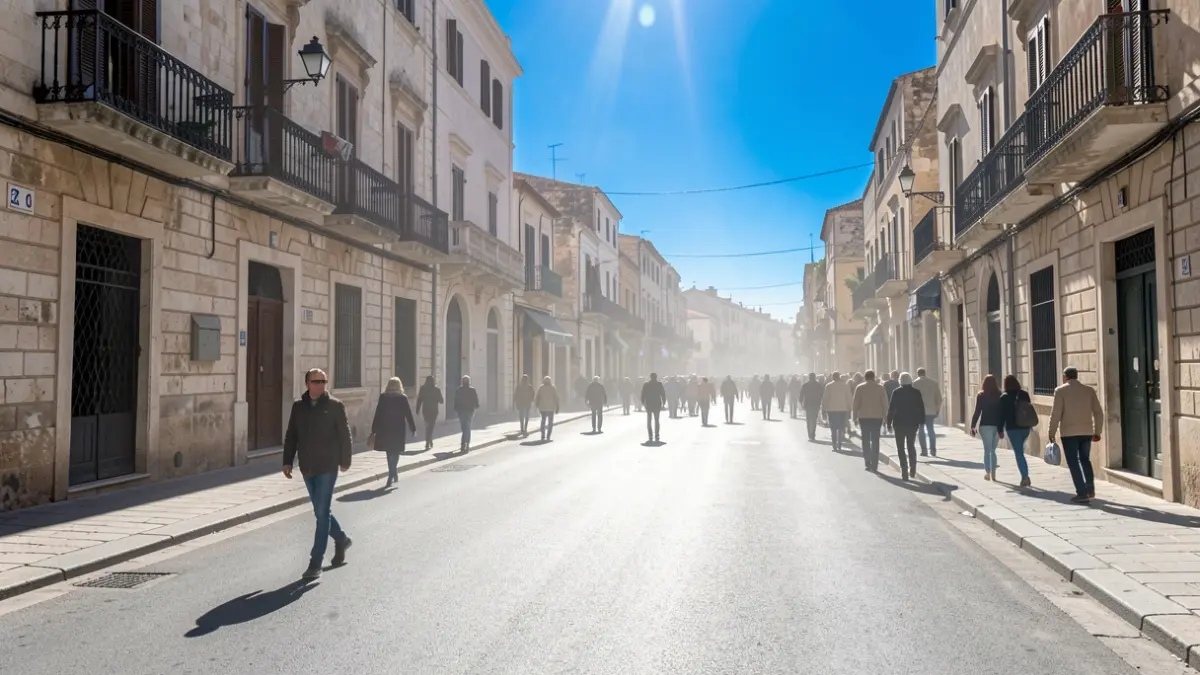 Generic image of an urban street under intense sun.