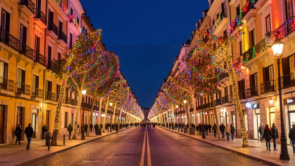 Il·luminació nadalenca al passeig Maragall de Barcelona.