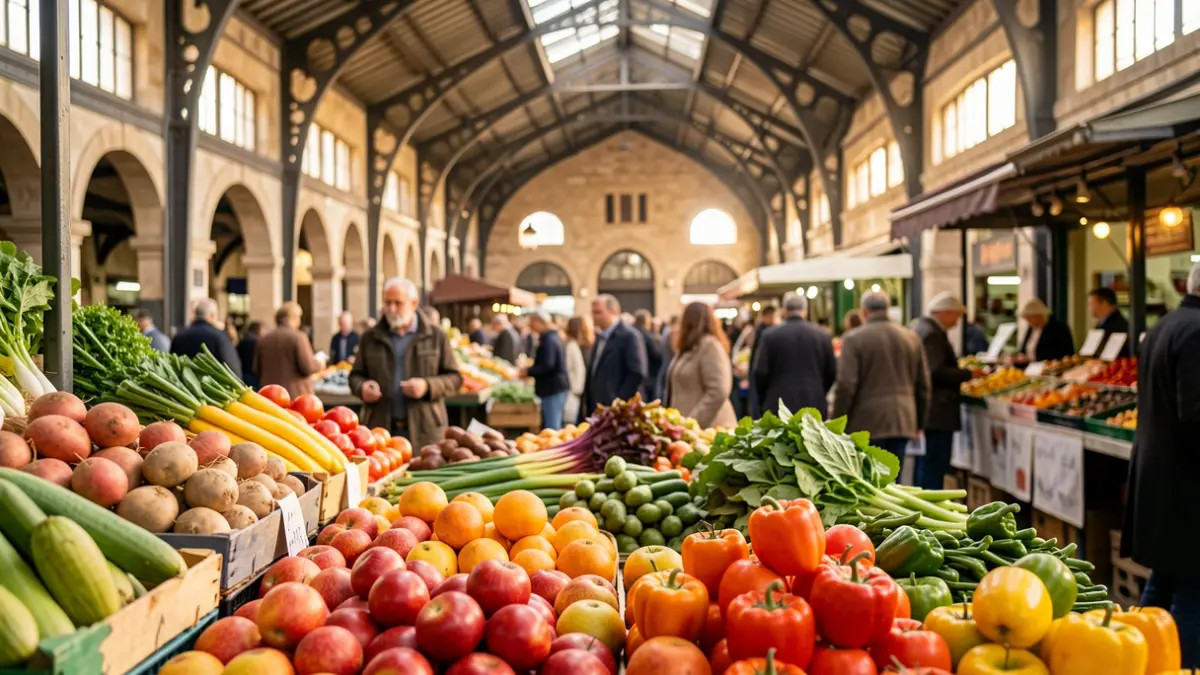 Imatge genèrica d'una parada de mercat amb productes frescos.