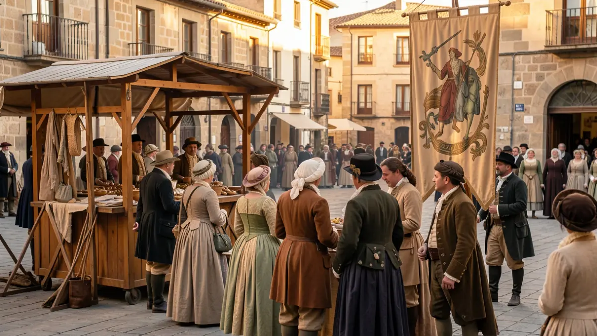 Scene of a historical reenactment in Bellvís during the Firals festival.