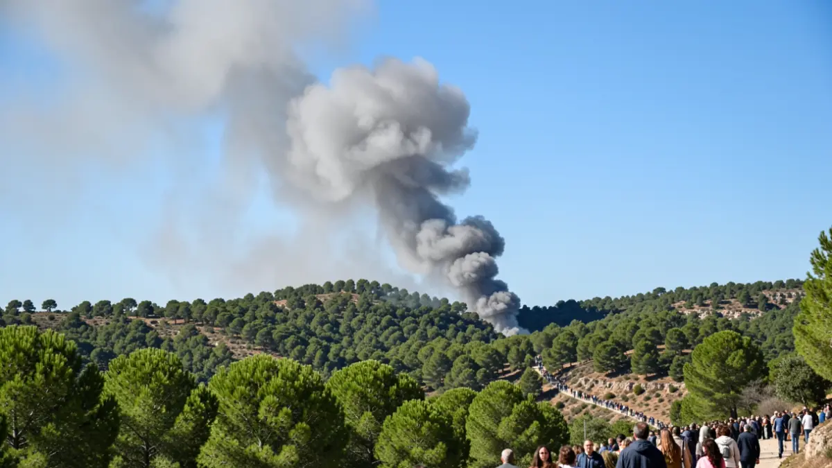 Generic image of smoke from a forest fire in Catalunya.