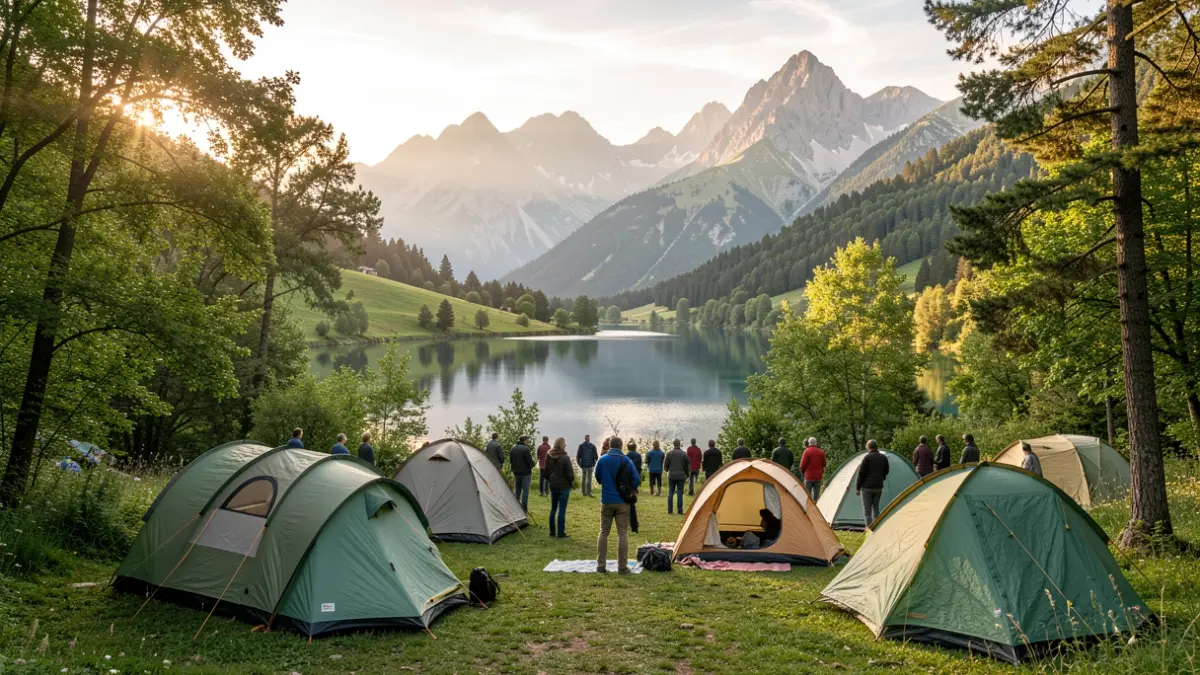 Imatge genèrica d'un càmping tranquil a la natura a Lleida.