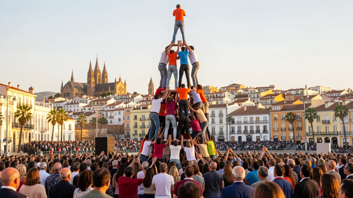 Generic image of castellers forming a human tower in Tarragona.