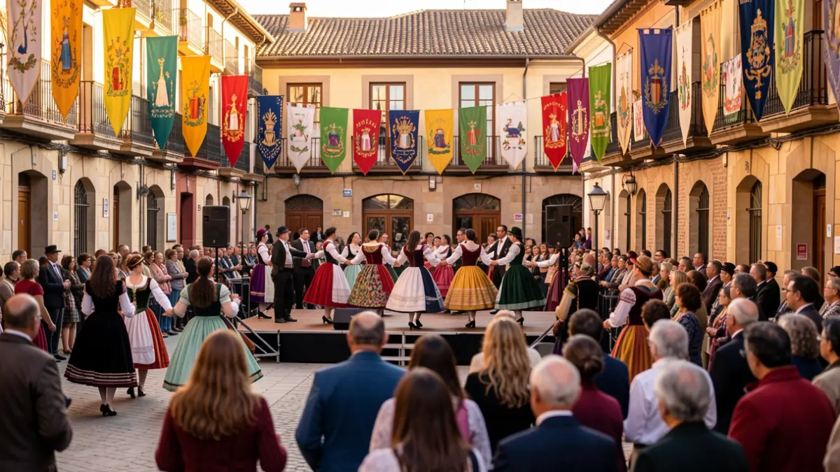Generic image of a Catalan town square with cultural activities.
