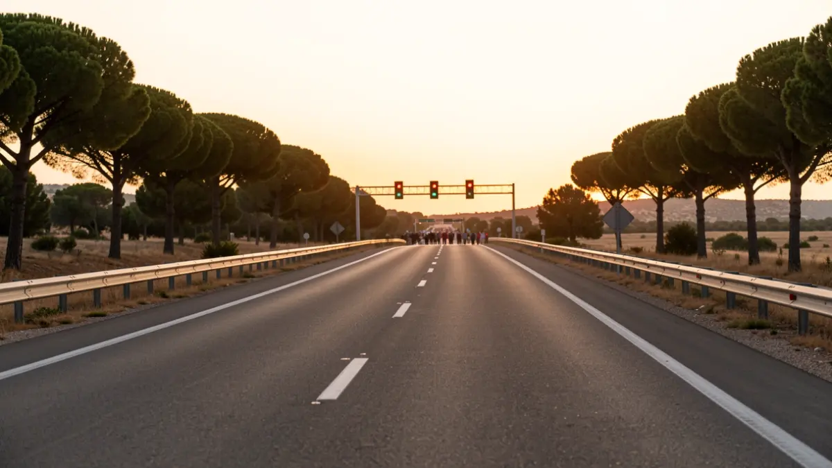 Imatge genèrica d'una carretera al capvespre.