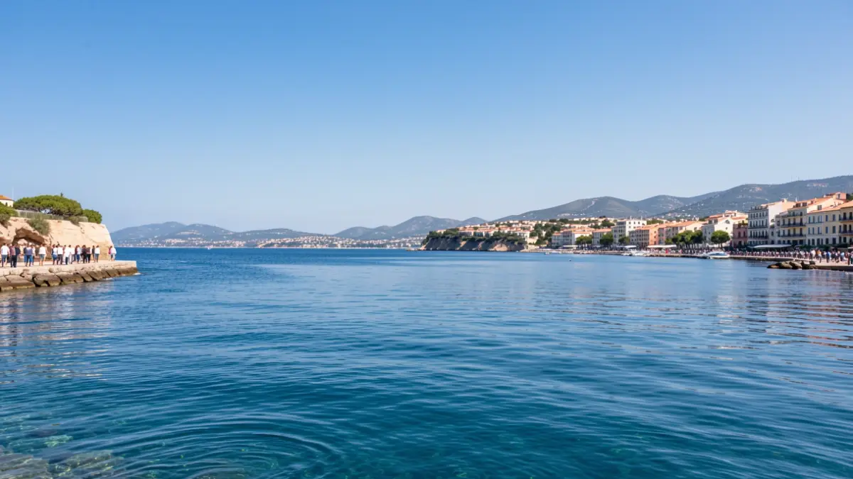 Cel serè i mar tranquil a la costa catalana.