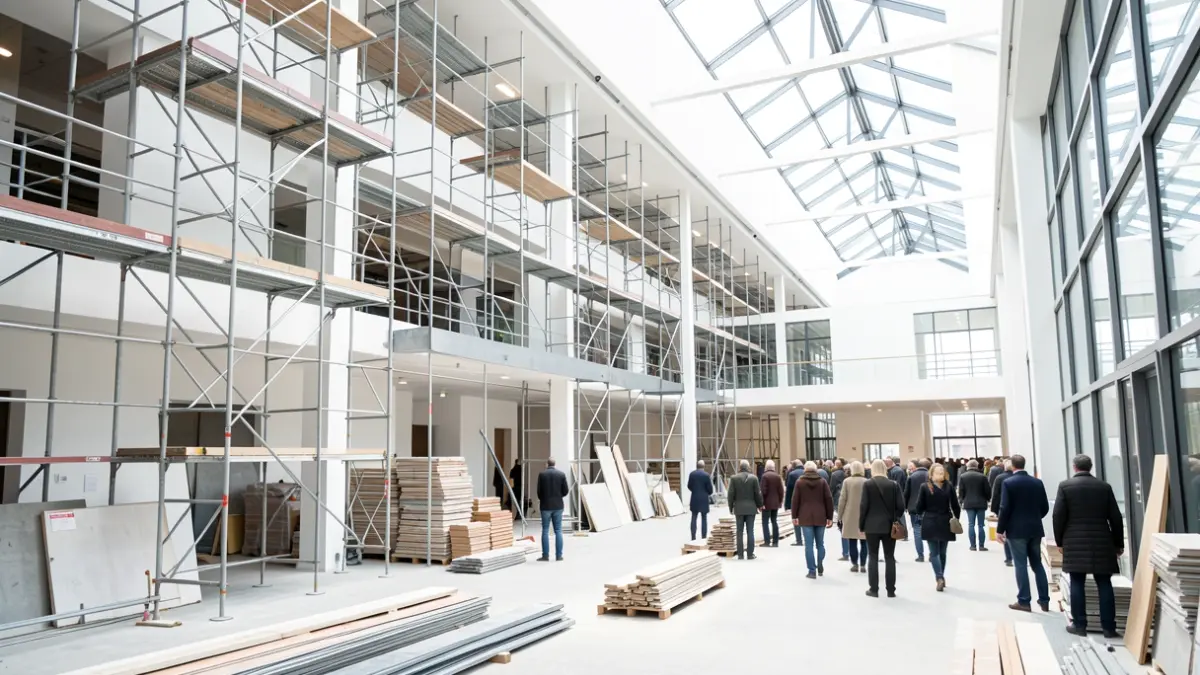 Renovation works at the Montjuïc exhibition center.