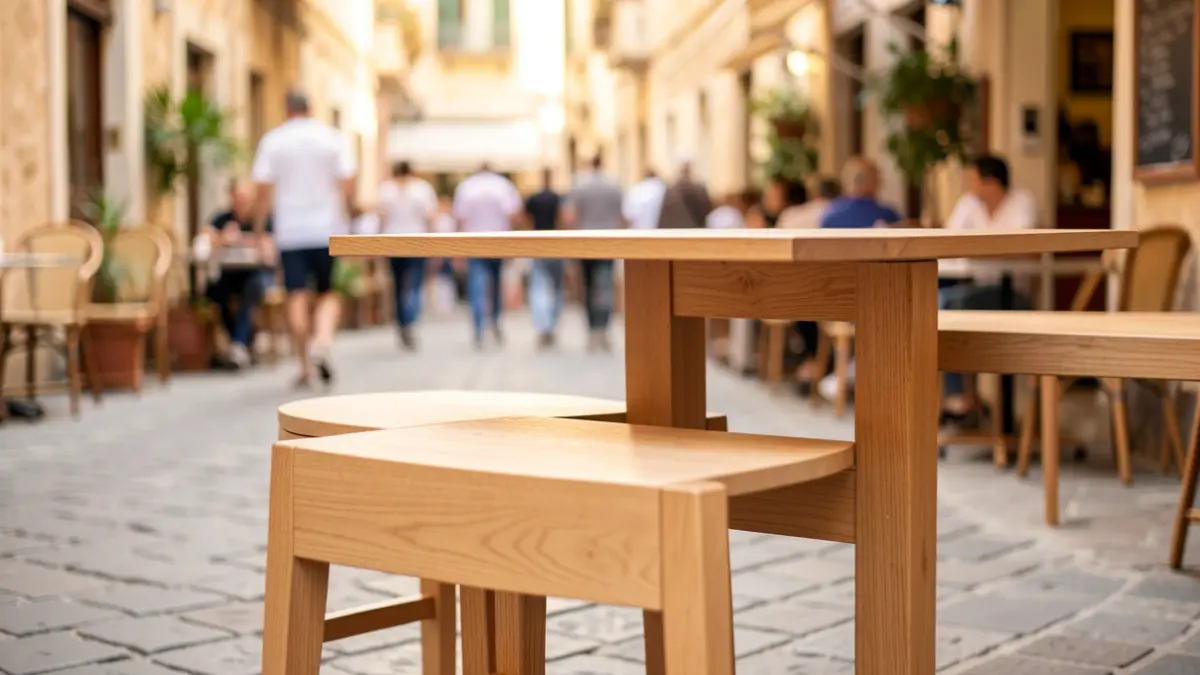 Diseño genérico de un mueble auxiliar para terrazas.