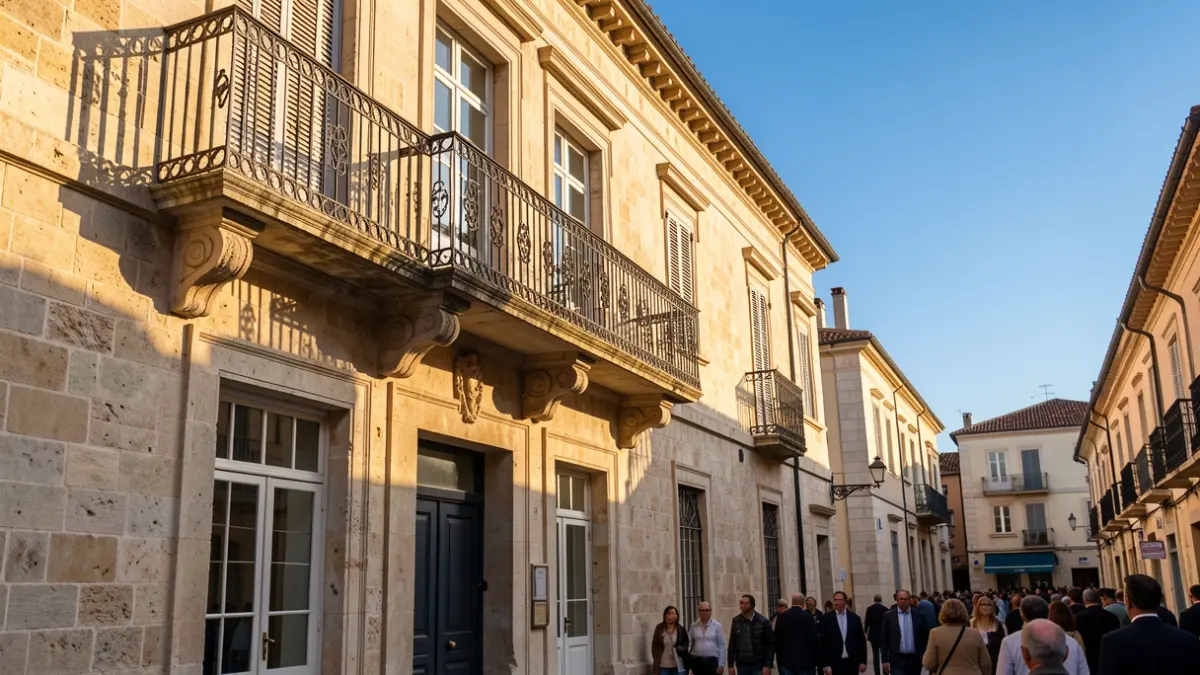 Facade of the Constantí Town Hall on a sunny day.
