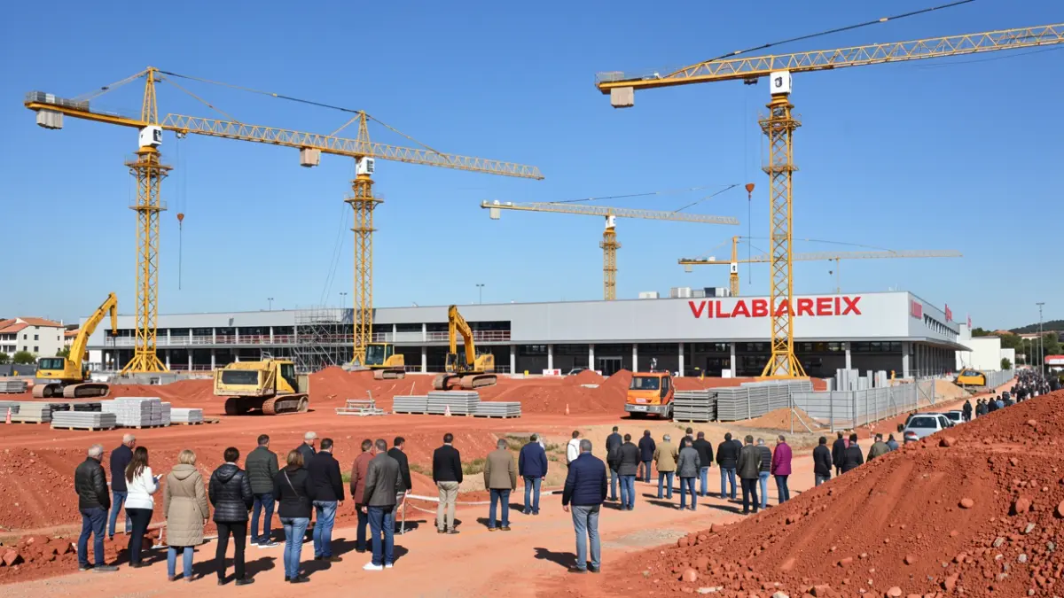 Obras de construcción de un supermercado en Vilablareix.