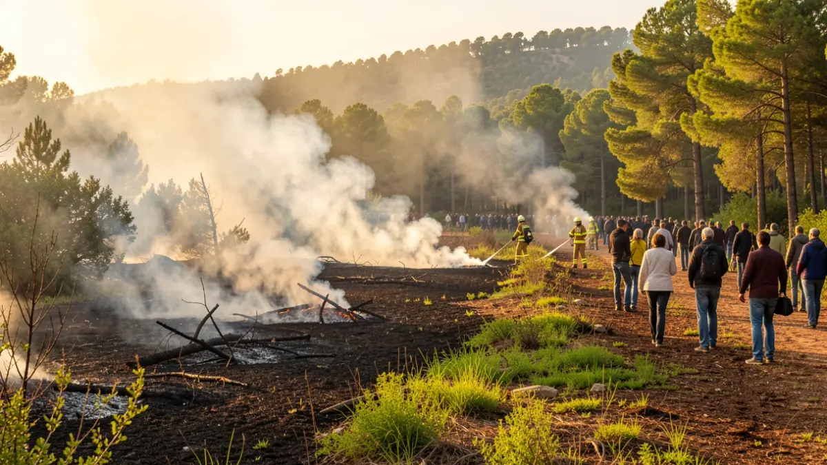 Imatge genèrica d'un incendi forestal controlat a Catalunya.