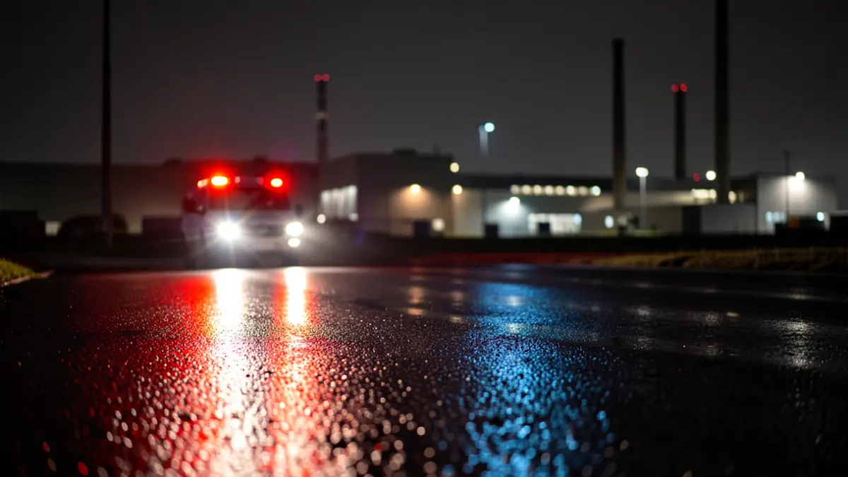 Imagen genérica de luces de emergencia en un entorno industrial.
