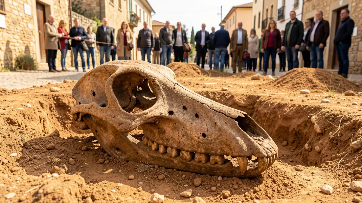 Crani fòssil d'una nova espècie de gos-ós trobat al Penedès.