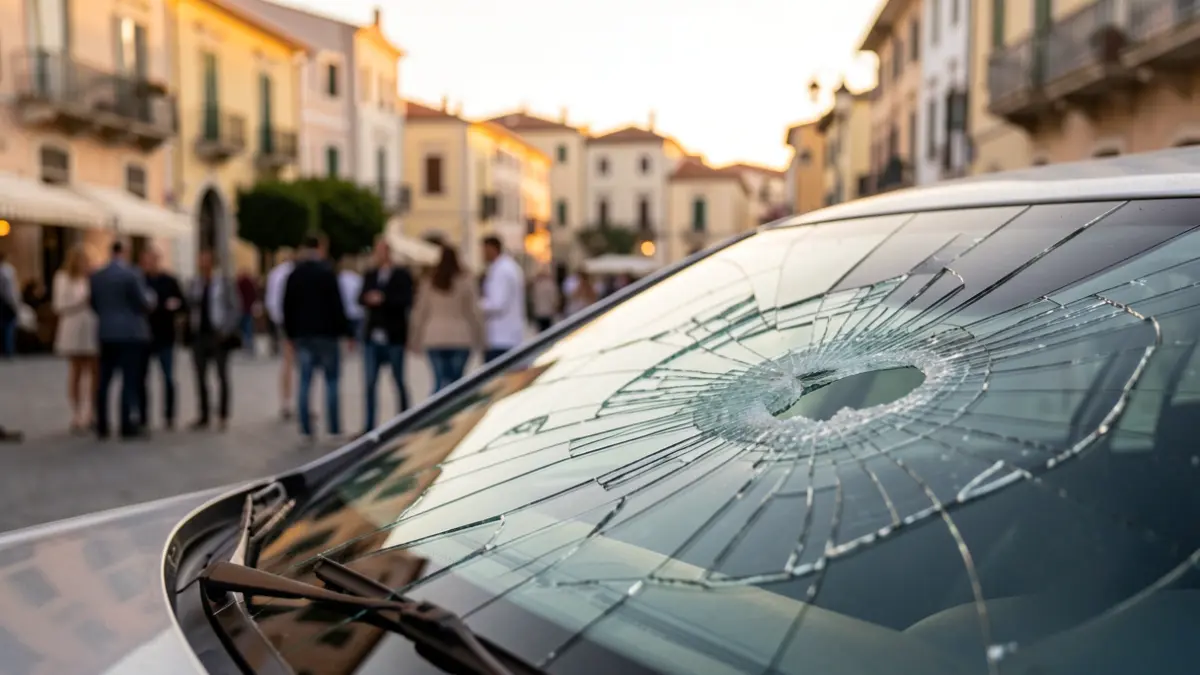 Generic image of broken car windows.