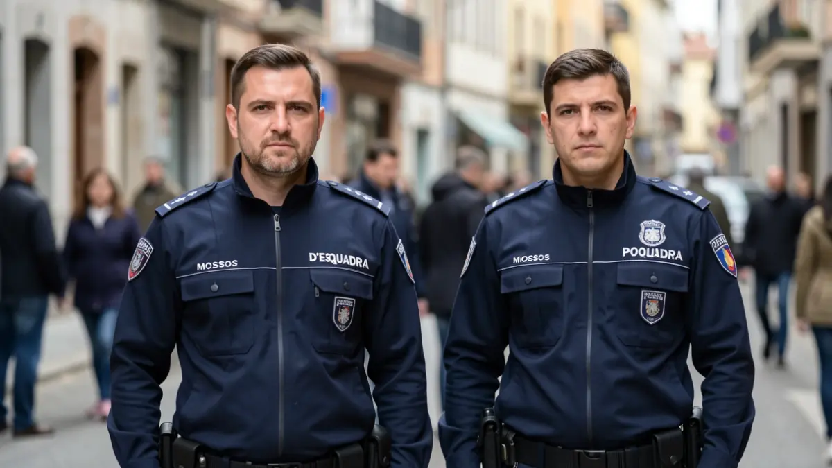Imatge genèrica de dos Mossos d'Esquadra davant d'un carrer de Sant Cugat del Vallès.