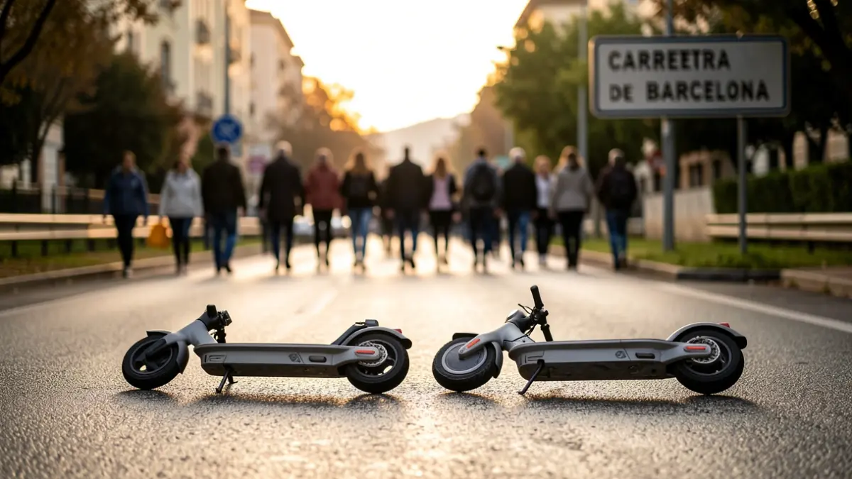 Imatge genèrica de dos patinets elèctrics accidentats a la via pública.