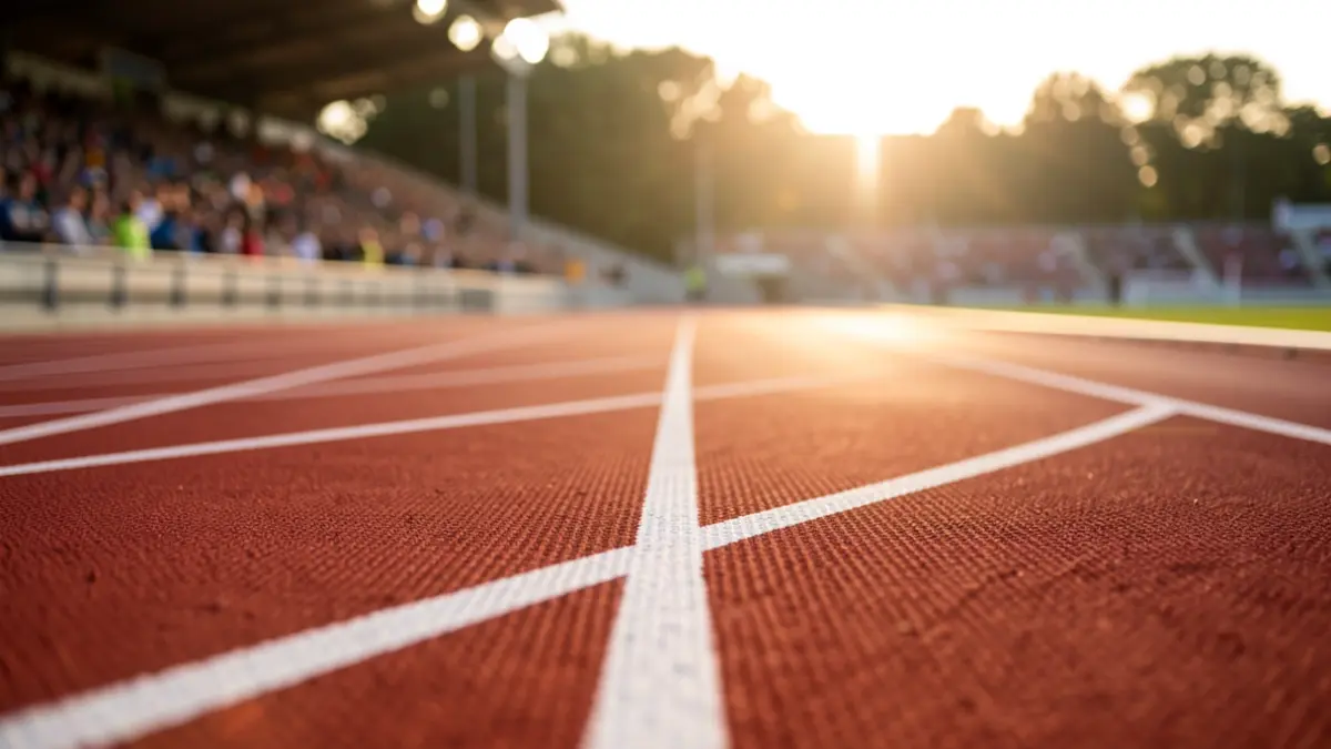 Imatge genèrica d'una pista d'atletisme durant una competició.