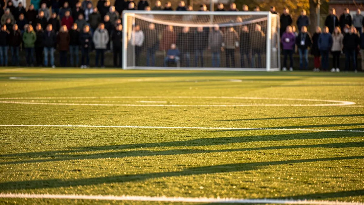 Generic image of a football pitch with warm light.