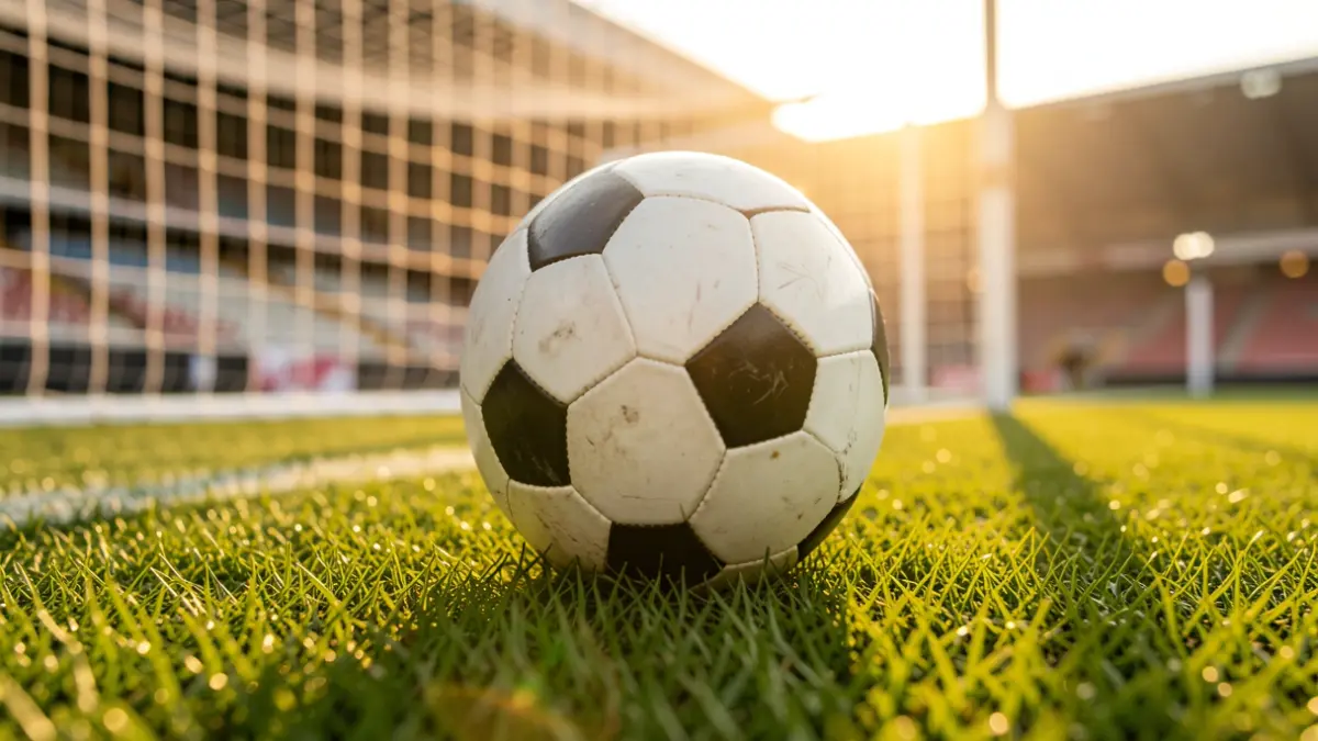 Generic image of a soccer ball on a stadium pitch.