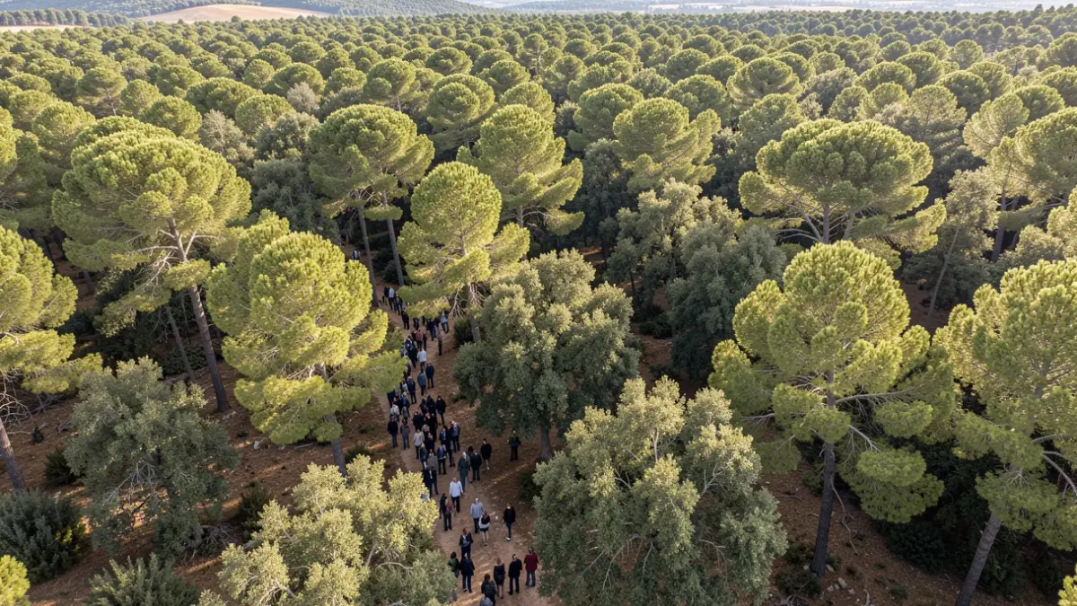 Imatge genèrica d'un bosc mediterrani amb alzines i roures.