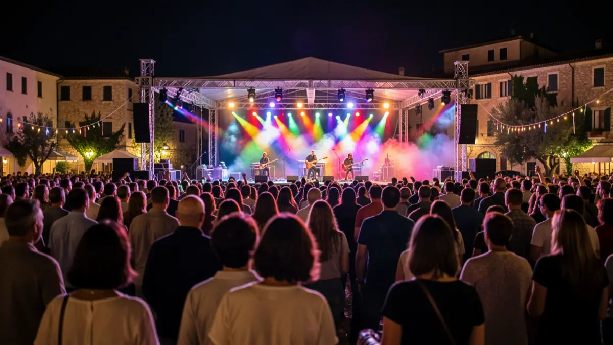 Generic image of an outdoor music festival at night.