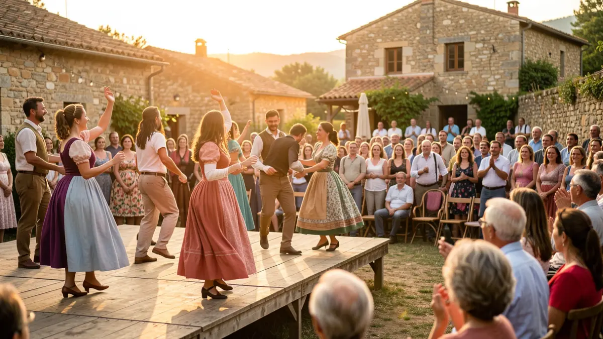 Generic image of an outdoor dance festival in a rural Catalan setting.