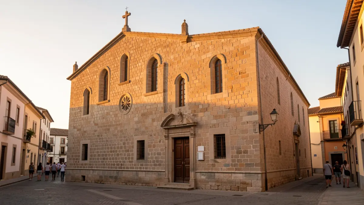 Vista exterior de l'església de Sant Domènec a Cervera durant una vesprada d'estiu.