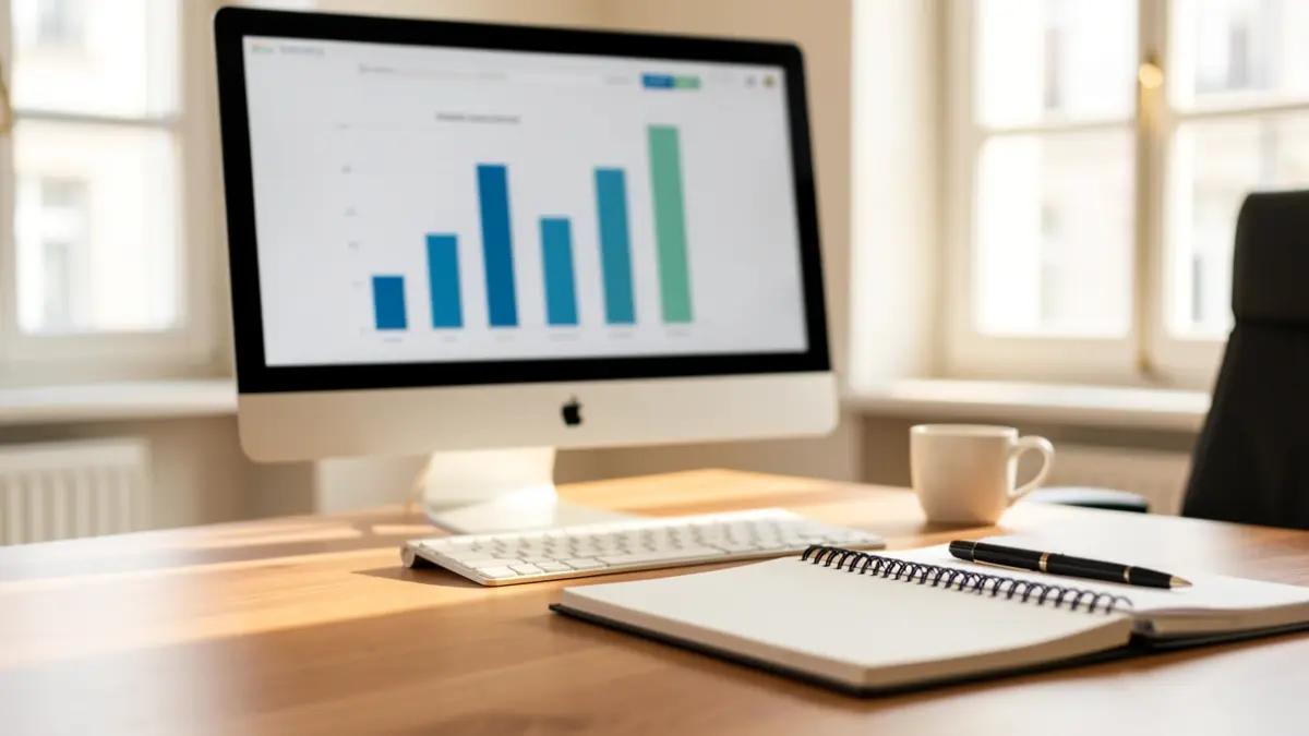 Generic image of economic data in an office environment.