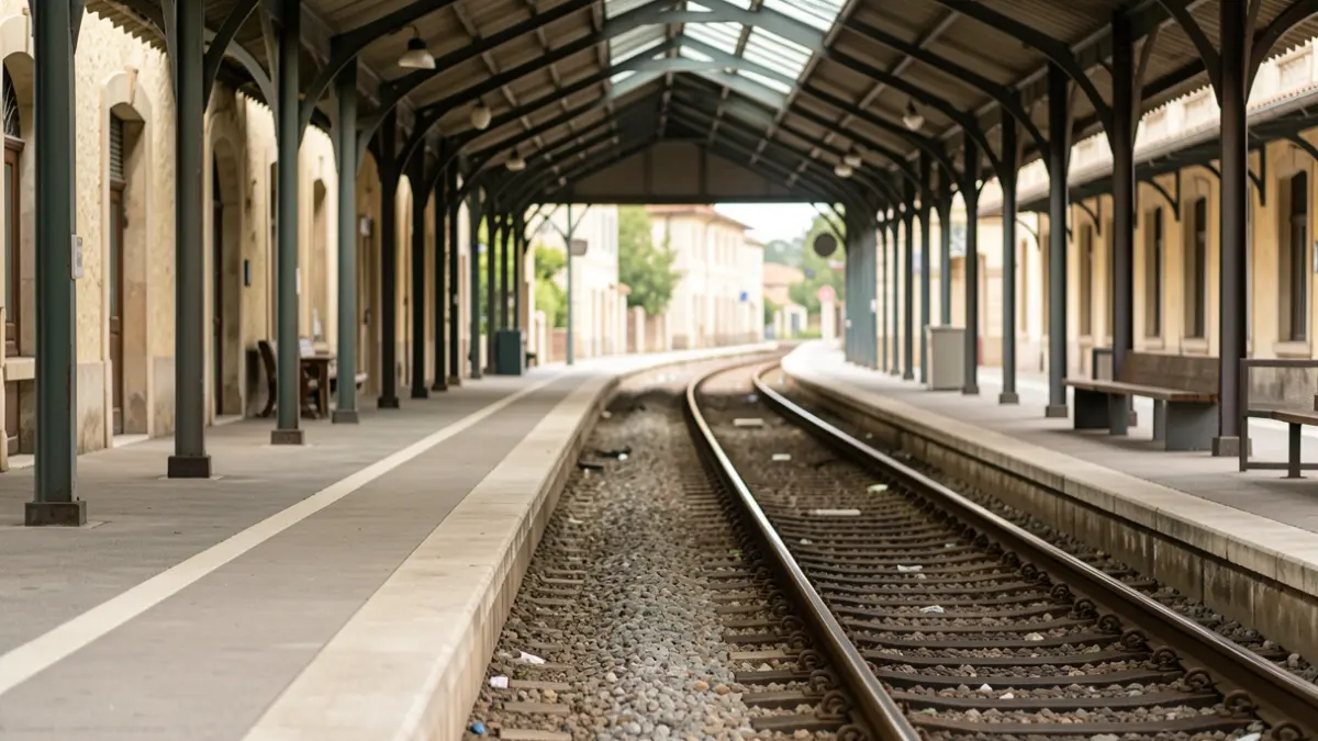 Generic image of an empty train platform with tracks.