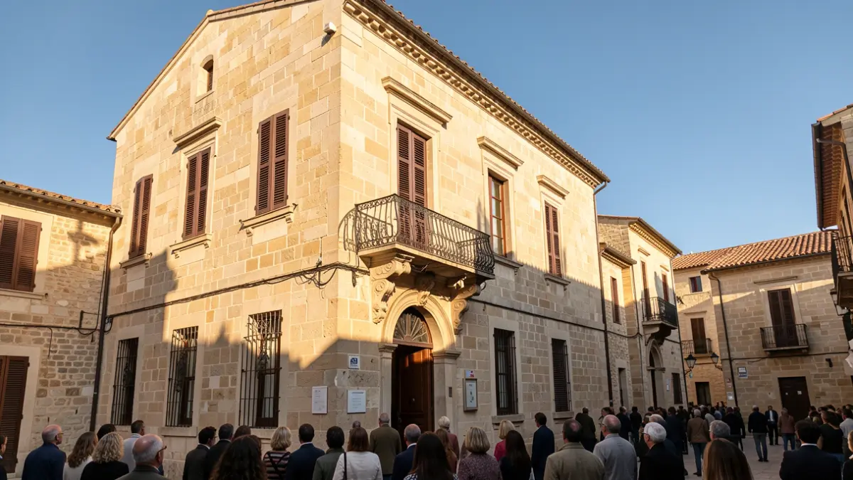 Facade of the Reus City Hall on a sunny day.