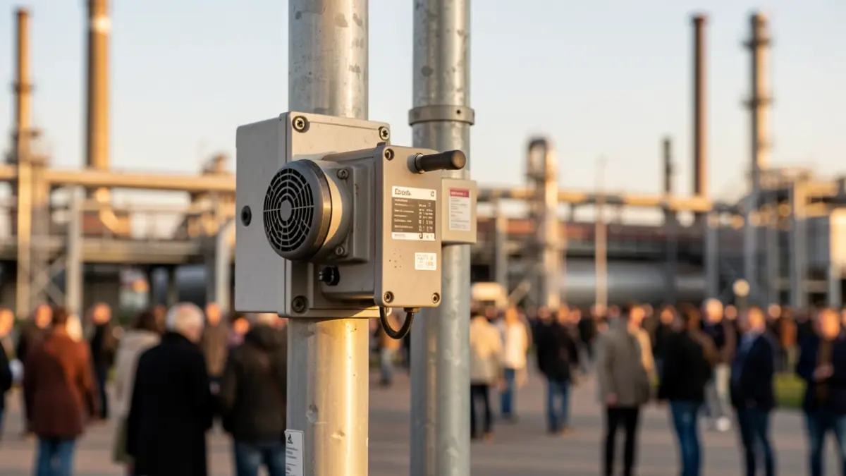 Image of an industrial sensor installed in an outdoor environment.