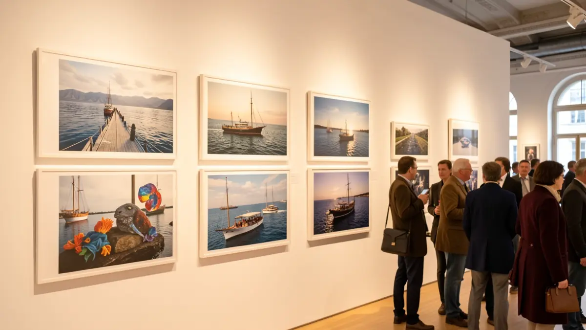 Selecció d'obres fotogràfiques i pictòriques relacionades amb el mar i el port.