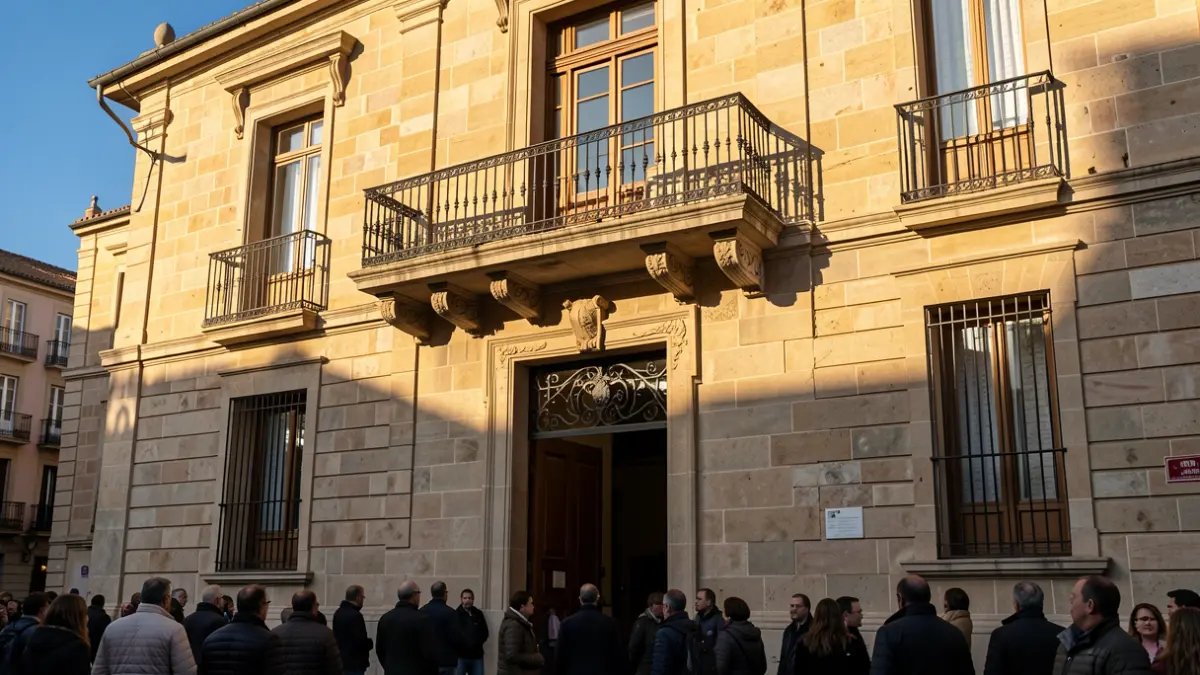 Generic image of a Catalan town hall facade with a balcony.