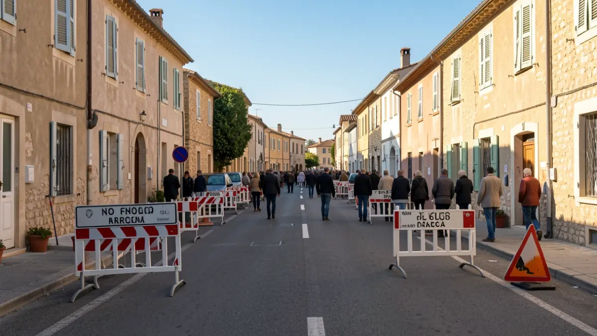 Imatge genèrica d'un carrer tallat per un esdeveniment esportiu.