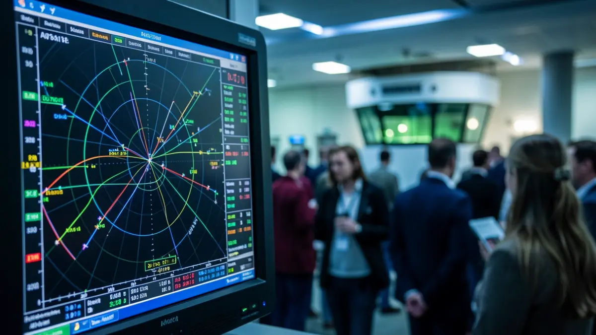 Imatge genèrica d'una pantalla de control aeri amb vols.