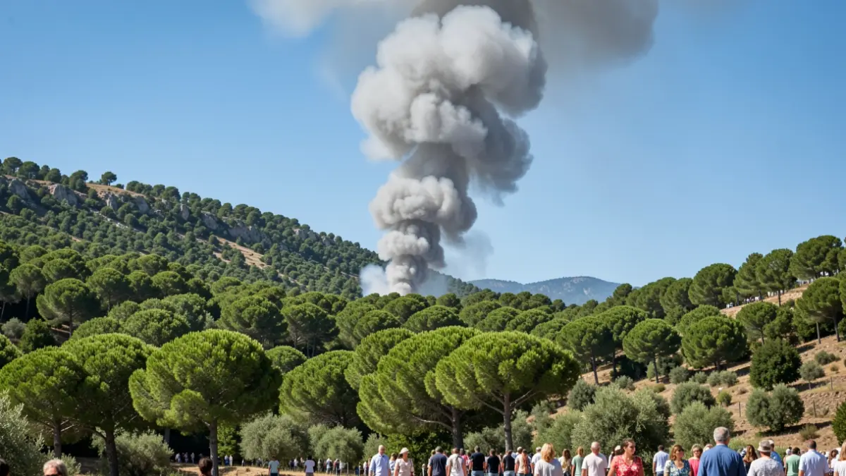 Imatge genèrica de fum sobre una zona forestal.