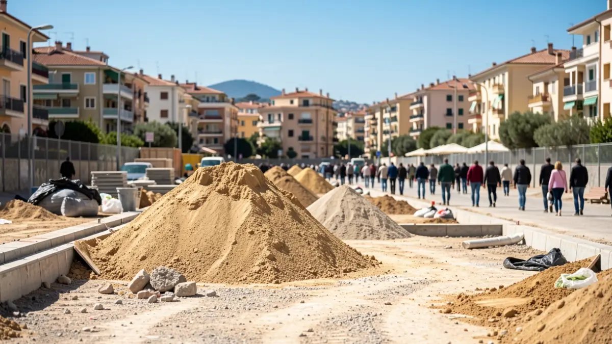 Obres en un solar urbà a Reus.