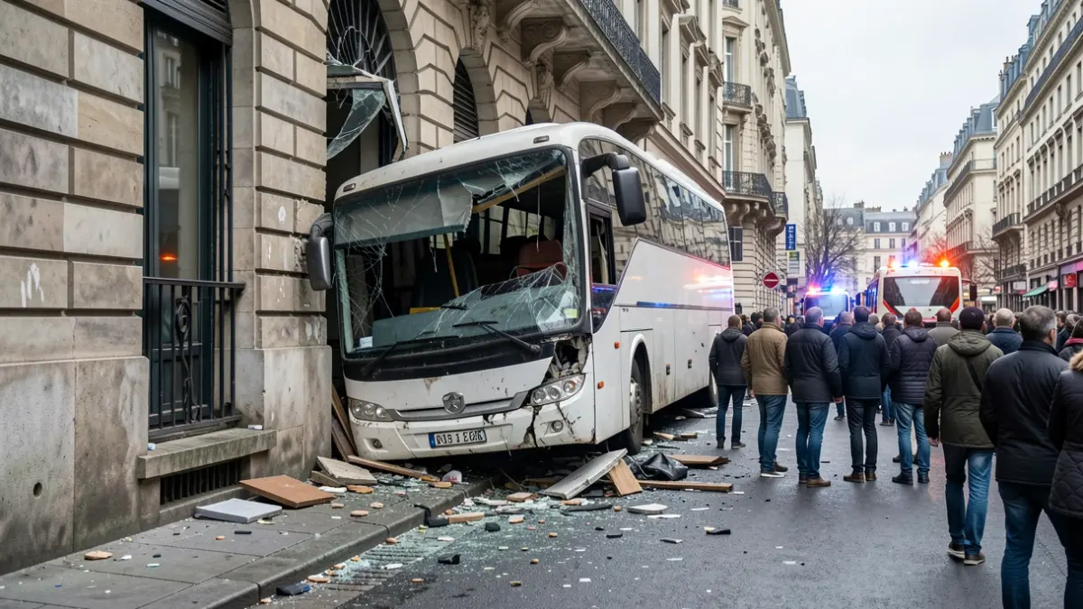 Bus crashed into a building in Lleida.