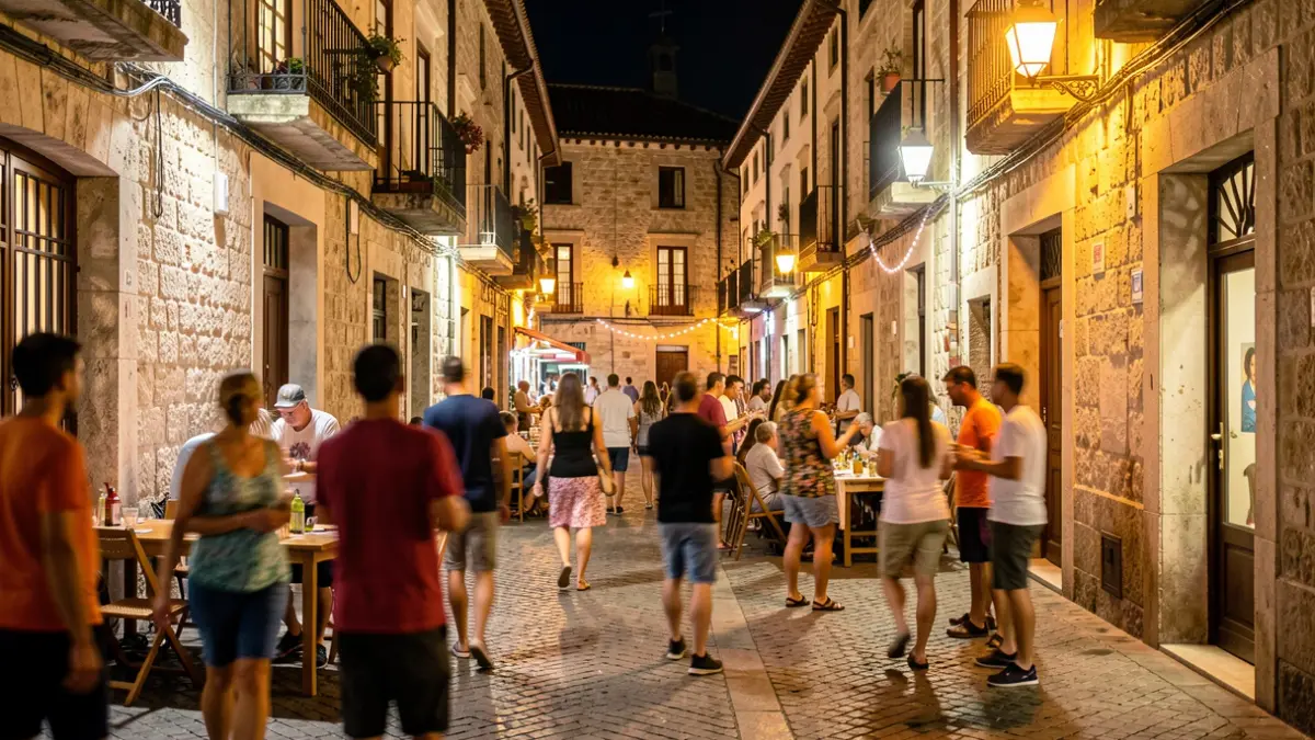 Imatge genèrica d'una nit d'estiu amb activitats culturals al Barri Vell de Girona.